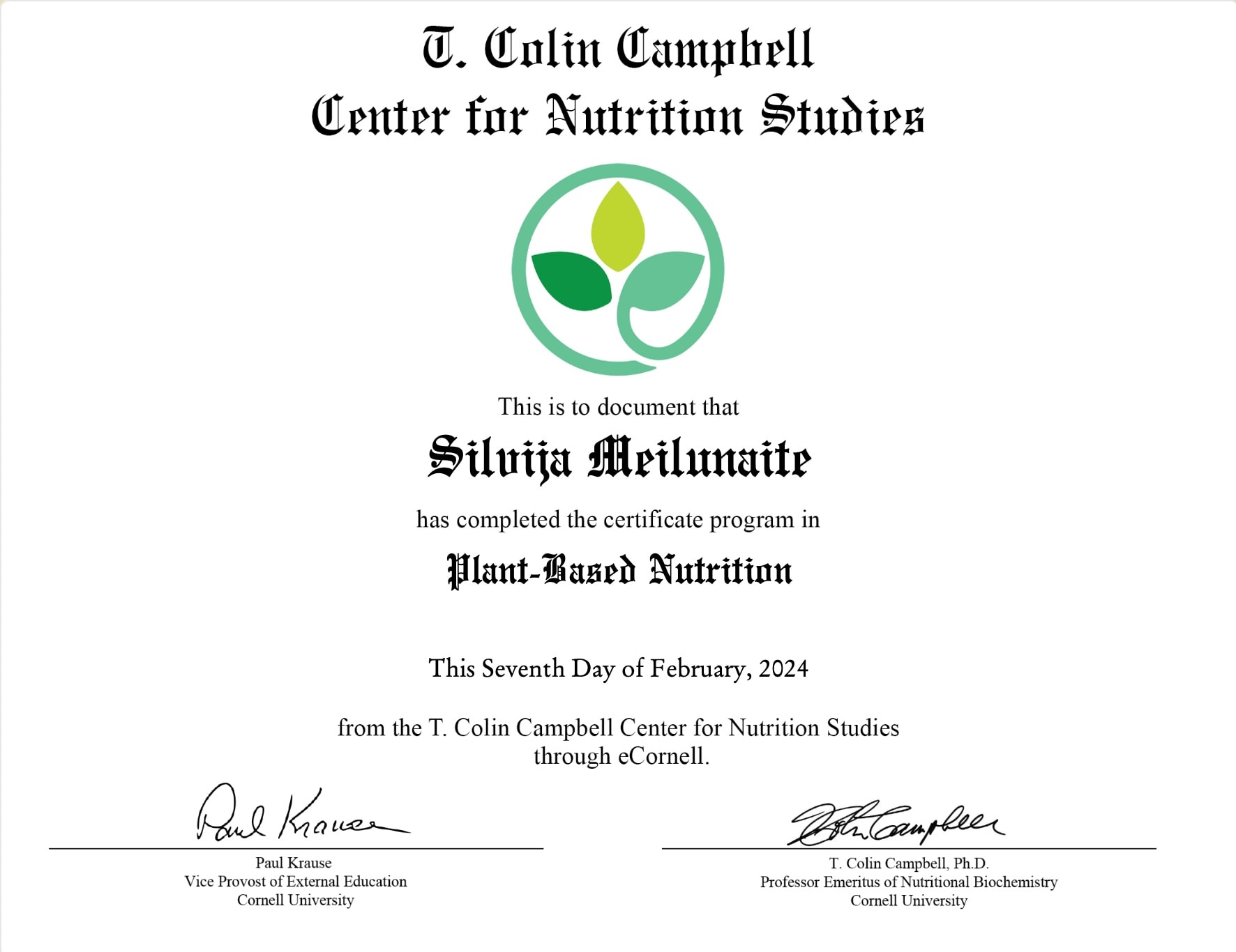 Dr T. Colin Campbell’s plant-based nutrition certificate course review