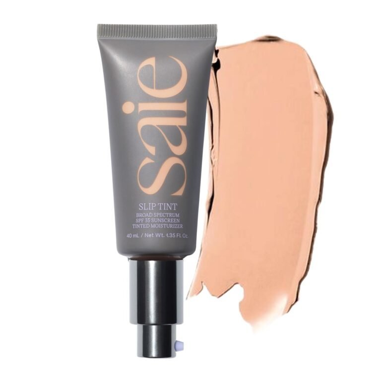 Saie Slip Tint Tinted Moisturizer with SPF 35 Light Coverage Glowy Skin Tint Mineral Sunscreen