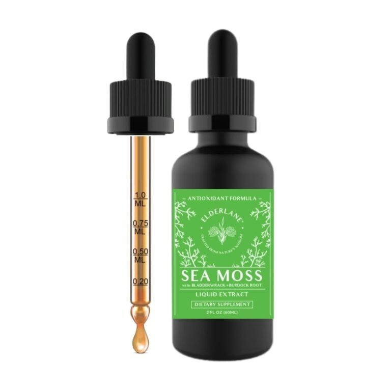 sea moss drops e a bottle