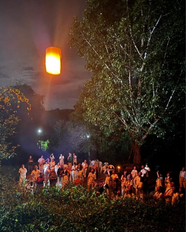 lantern night in pa pae meditation retreat