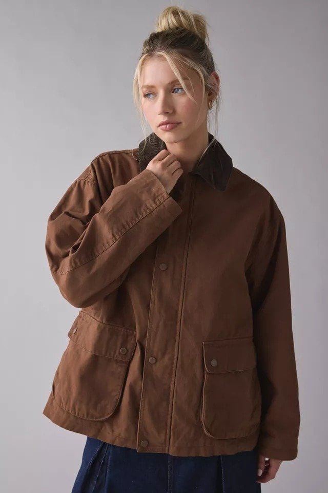 BDG Nina Flannel Lined Cotton Canvas Barn Jacket