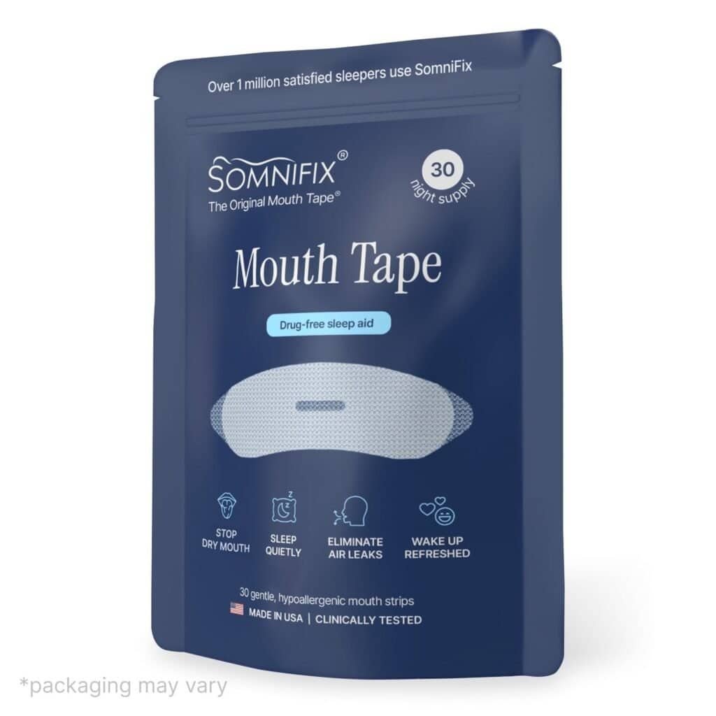 SomniFix Mouth Tape - Gentle and Hypoallergenic Adhesive Strips for Deeper Sleep 