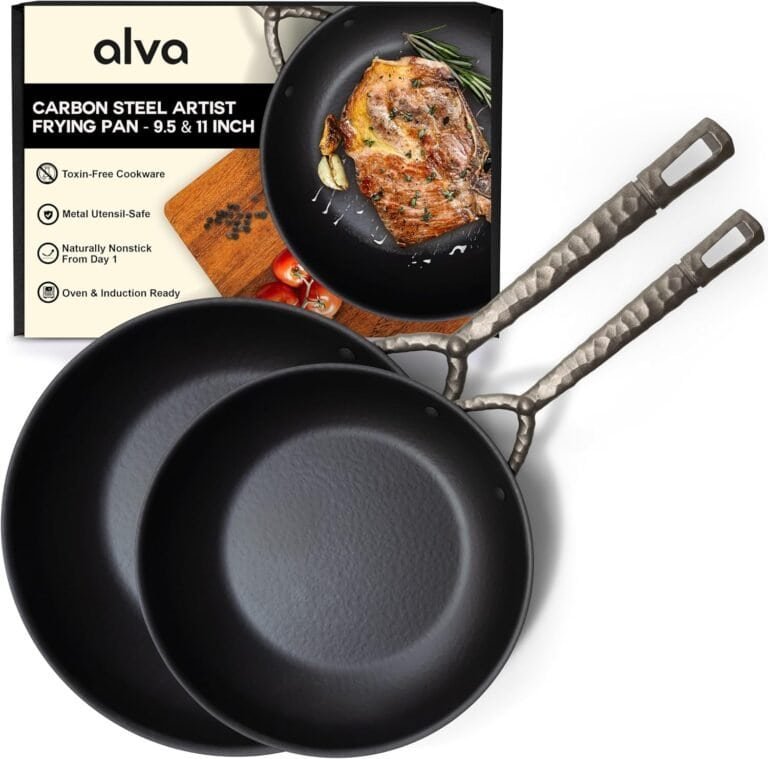 Alva Forest 3 Piece Seasoned Blue High Carbon Steel Pan Set