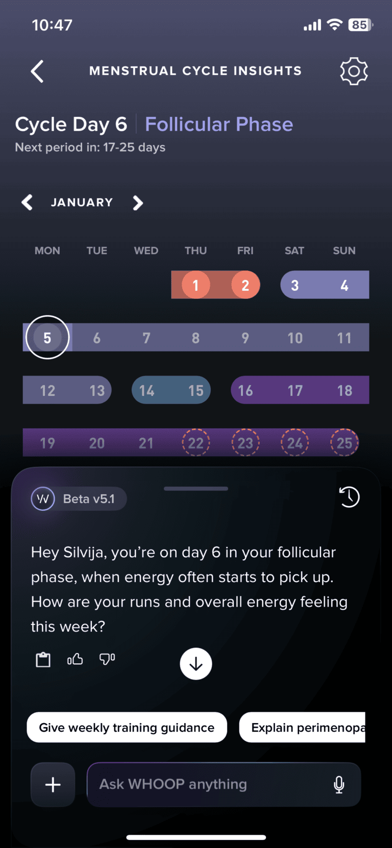 whoop ai assistant screengrab