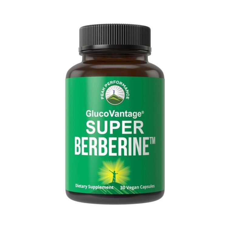 Green bottle of Dihydroberberine supplement capsules