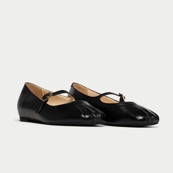 CALLA Rosemary - Black Leather Ballerinas