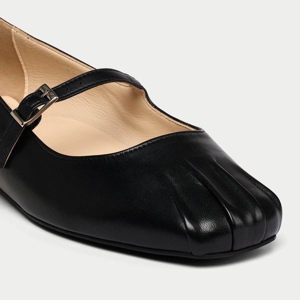 CALLA Rosemary - Black Leather Ballerinas