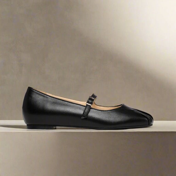 CALLA Rosemary - Black Leather Ballerinas