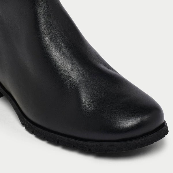 CALLA Sylvia - Black Leather extra wide toe box Boots