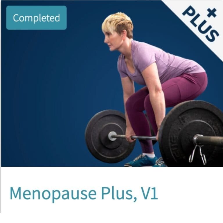 Person lifting weights in workout attire.GGS Menopause Plus, V1 competed