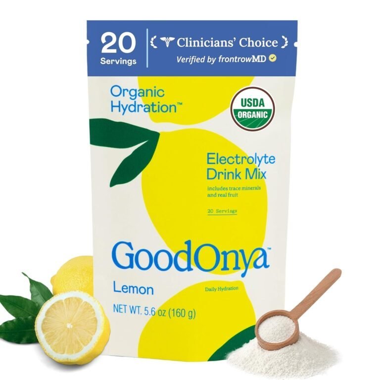 GoodOnya Organic Hydration Electrolyte Drink Mix, Certified Organic Hydration Powder