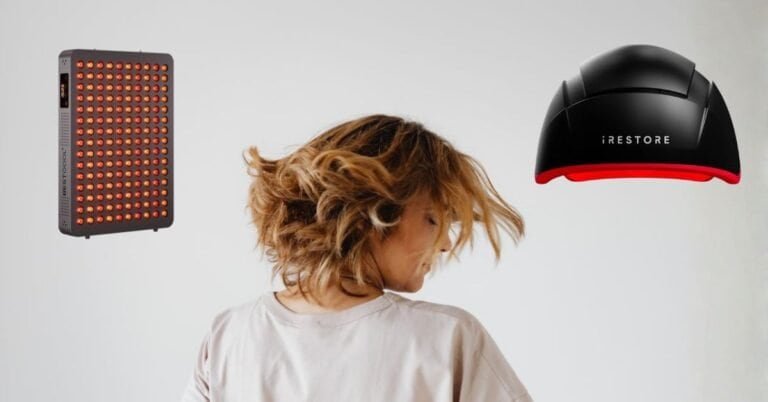 Red Light Therapy for Hair Growth in Perimenopause Panel vs LLLT Helmet
