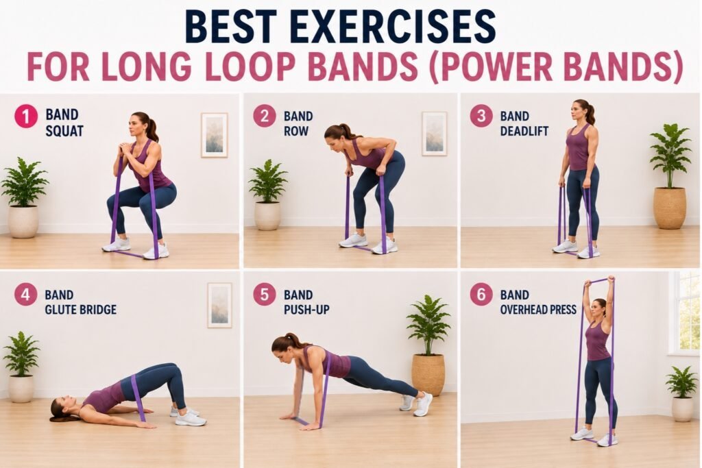 exercises for long loop resistance bands