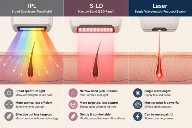 ipl, sld nad laser compared for hair removal